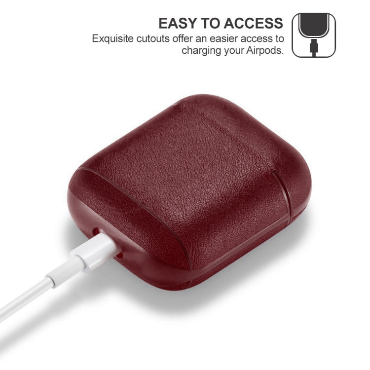 Genuine Leather Earphone Protective Case for Apple AirPods 1 / 2