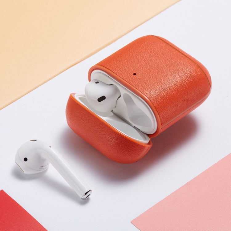 Genuine Leather Earphone Protective Case for Apple AirPods 1 / 2