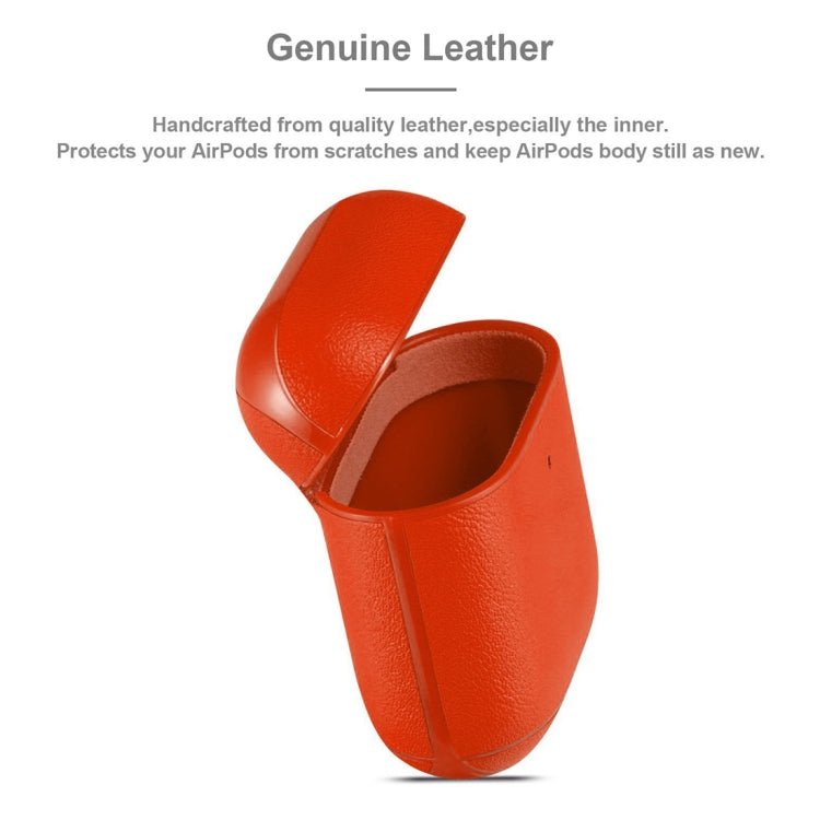 Genuine Leather Earphone Protective Case for Apple AirPods 1 / 2