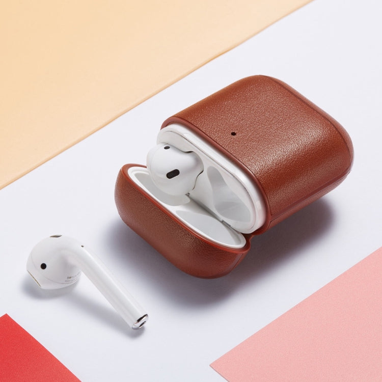 Genuine Leather Earphone Protective Case for Apple AirPods 1 / 2