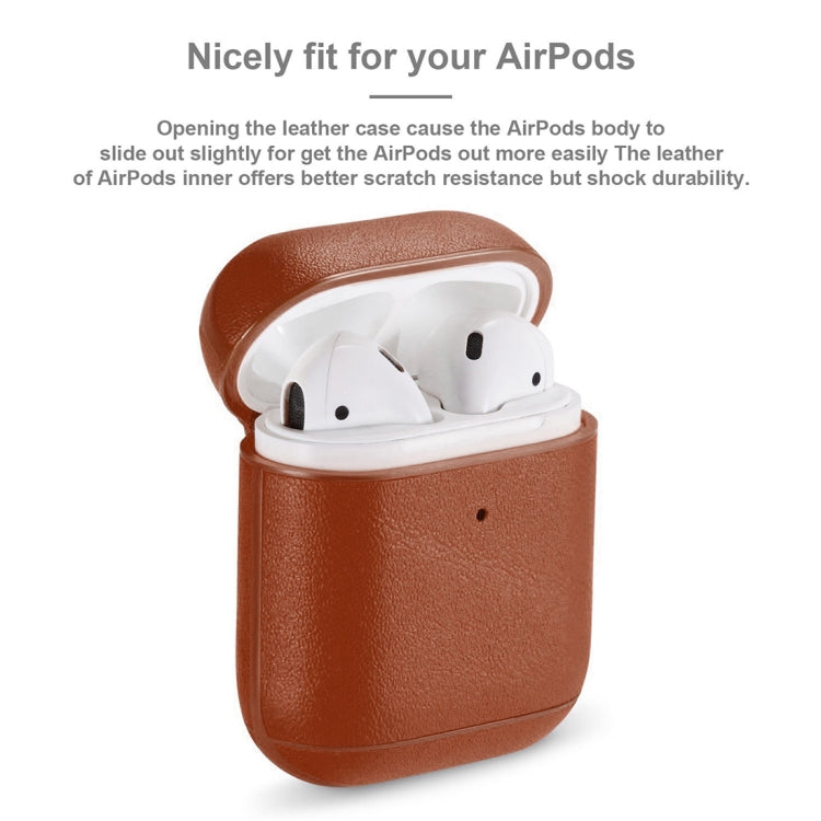 Genuine Leather Earphone Protective Case for Apple AirPods 1 / 2