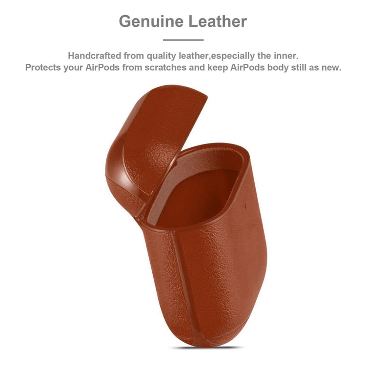 Genuine Leather Earphone Protective Case for Apple AirPods 1 / 2