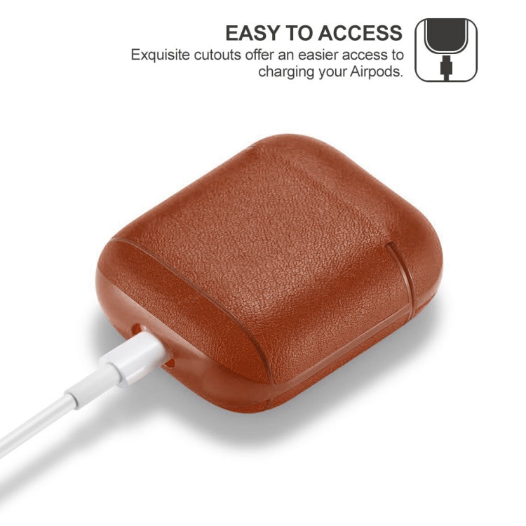 Genuine Leather Earphone Protective Case for Apple AirPods 1 / 2