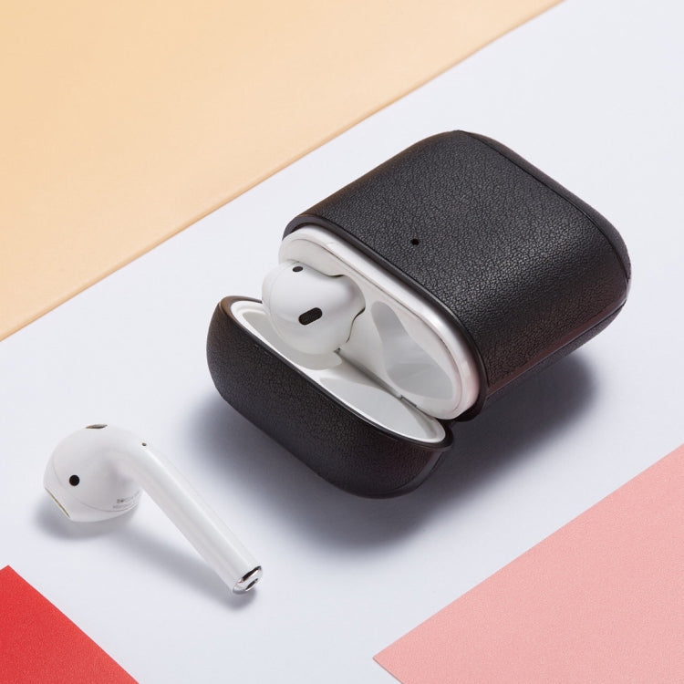 Genuine Leather Earphone Protective Case for Apple AirPods 1 / 2