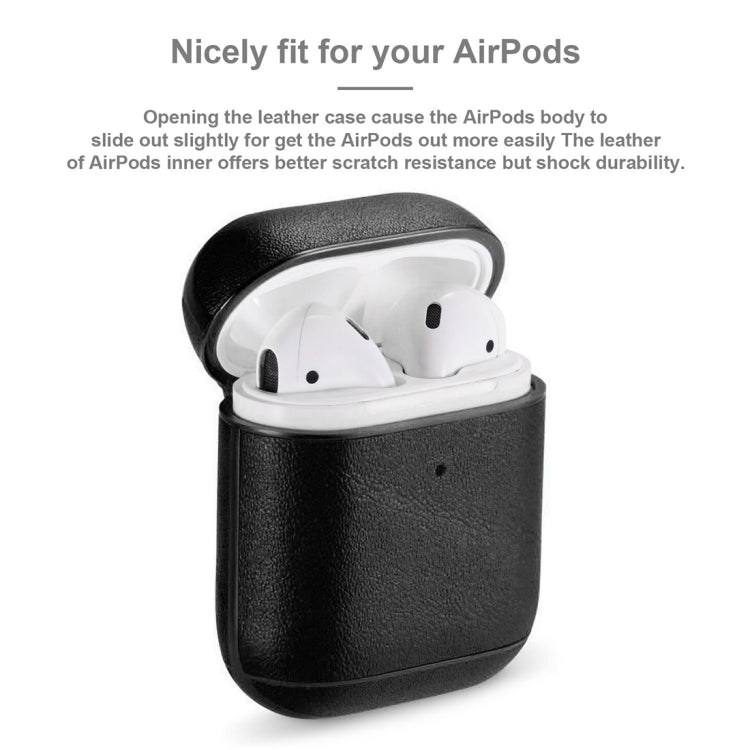 Genuine Leather Earphone Protective Case for Apple AirPods 1 / 2