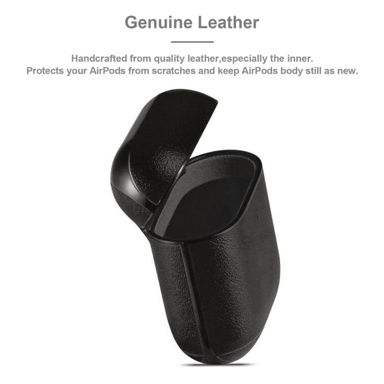 Genuine Leather Earphone Protective Case for Apple AirPods 1 / 2
