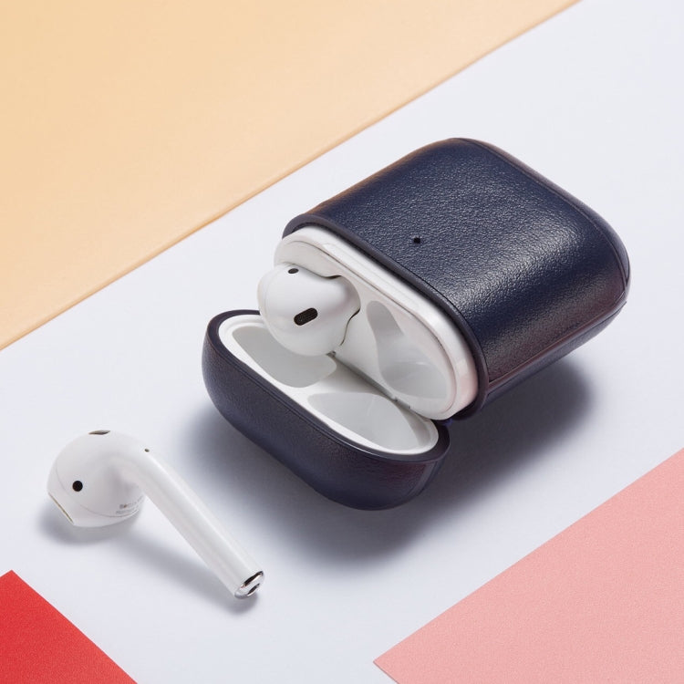 Genuine Leather Earphone Protective Case for Apple AirPods 1 / 2