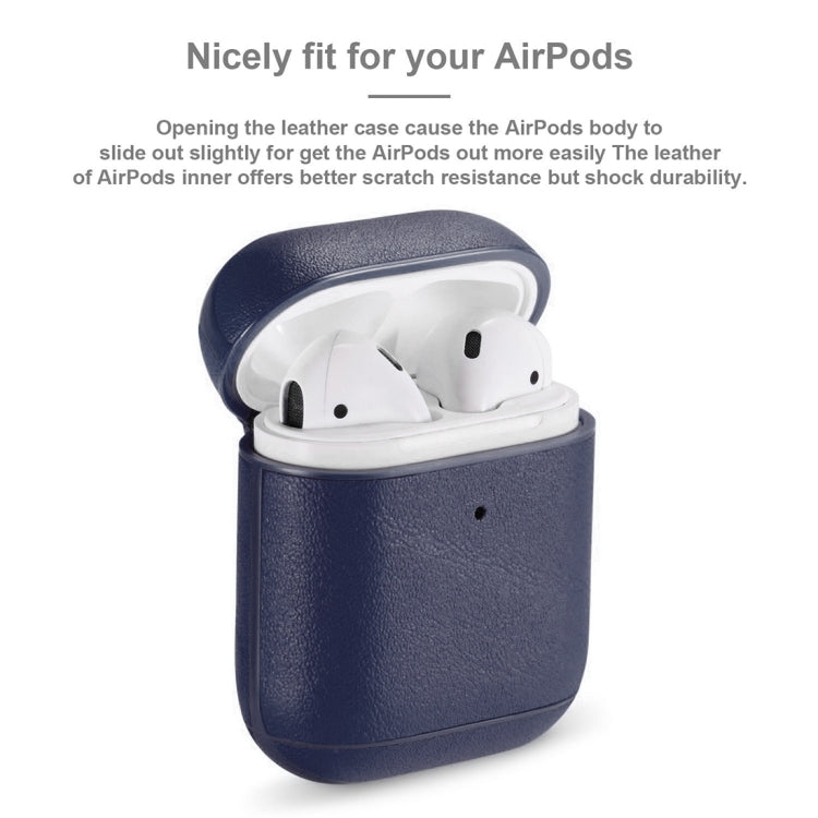 Genuine Leather Earphone Protective Case for Apple AirPods 1 / 2