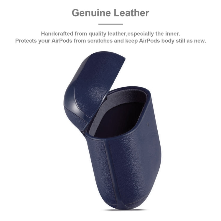 Genuine Leather Earphone Protective Case for Apple AirPods 1 / 2