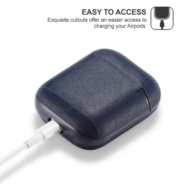 Genuine Leather Earphone Protective Case for Apple AirPods 1 / 2