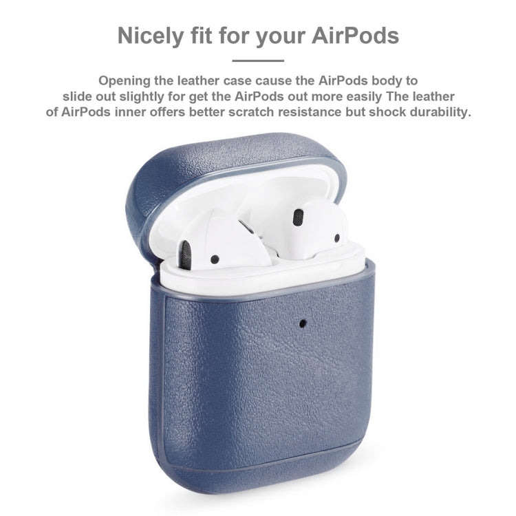 Genuine Leather Earphone Protective Case for Apple AirPods 1 / 2