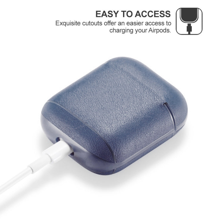 Genuine Leather Earphone Protective Case for Apple AirPods 1 / 2