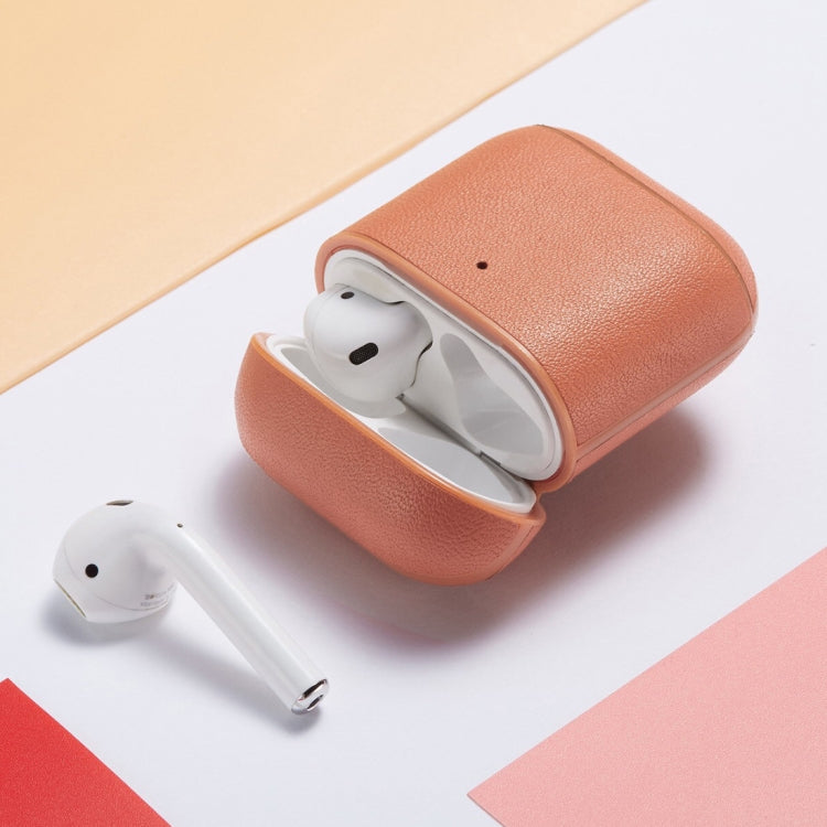 Genuine Leather Earphone Protective Case for Apple AirPods 1 / 2