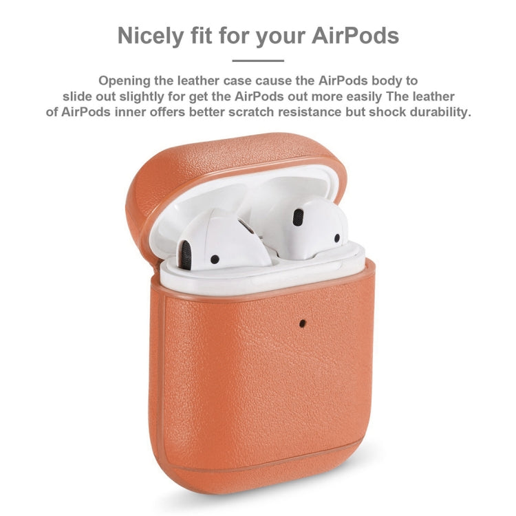 Genuine Leather Earphone Protective Case for Apple AirPods 1 / 2