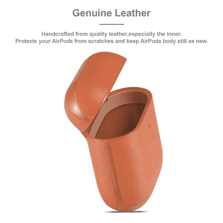 Genuine Leather Earphone Protective Case for Apple AirPods 1 / 2