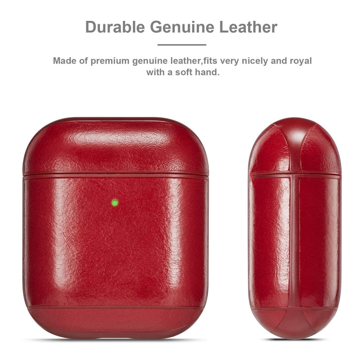 Genuine Leather Crazy Horse Texture Earphone Protective Case for Apple AirPods