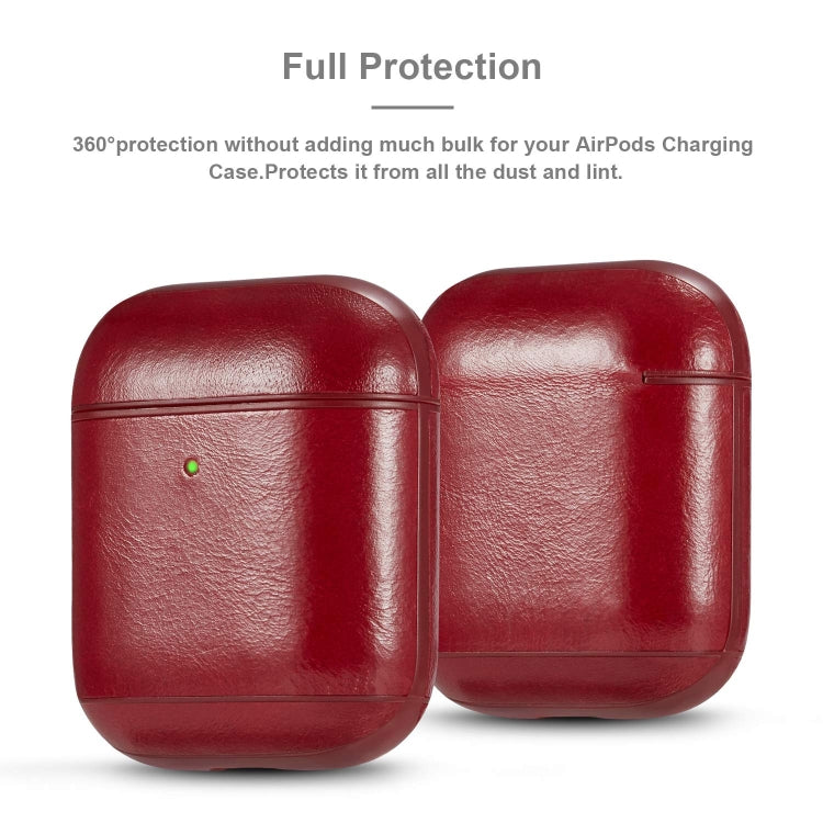 Genuine Leather Crazy Horse Texture Earphone Protective Case for Apple AirPods