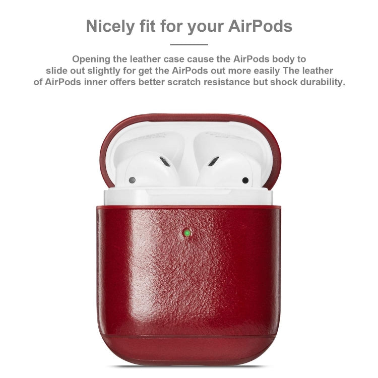 Genuine Leather Crazy Horse Texture Earphone Protective Case for Apple AirPods