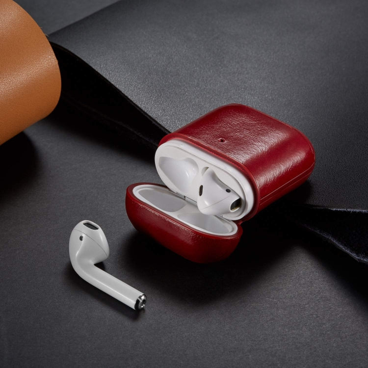 Genuine Leather Crazy Horse Texture Earphone Protective Case for Apple AirPods
