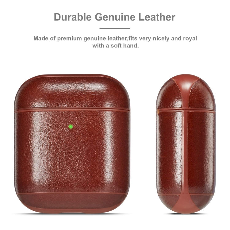 Genuine Leather Crazy Horse Texture Earphone Protective Case for Apple AirPods