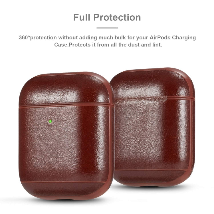Genuine Leather Crazy Horse Texture Earphone Protective Case for Apple AirPods