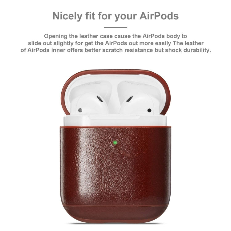 Genuine Leather Crazy Horse Texture Earphone Protective Case for Apple AirPods
