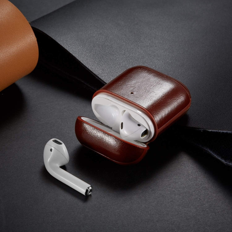 Genuine Leather Crazy Horse Texture Earphone Protective Case for Apple AirPods