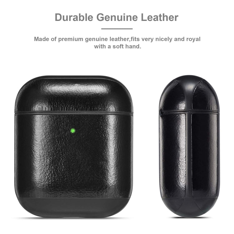 Genuine Leather Crazy Horse Texture Earphone Protective Case for Apple AirPods