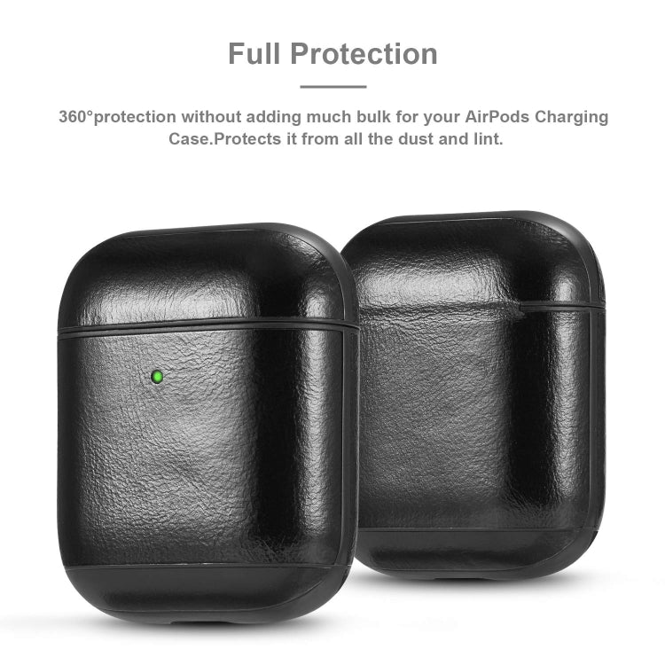 Genuine Leather Crazy Horse Texture Earphone Protective Case for Apple AirPods