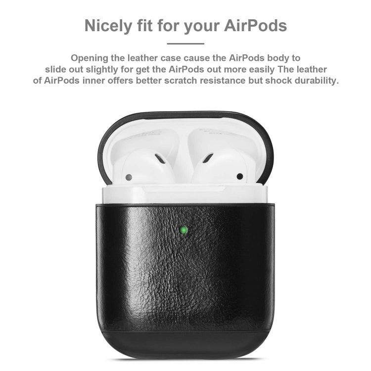 Genuine Leather Crazy Horse Texture Earphone Protective Case for Apple AirPods