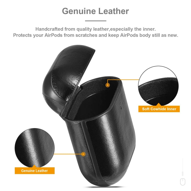 Genuine Leather Crazy Horse Texture Earphone Protective Case for Apple AirPods