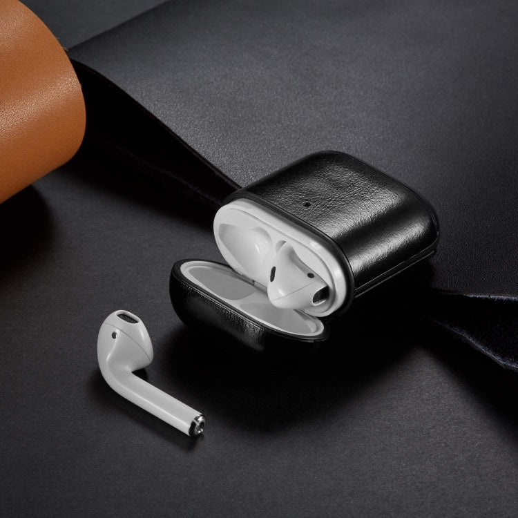 Genuine Leather Crazy Horse Texture Earphone Protective Case for Apple AirPods