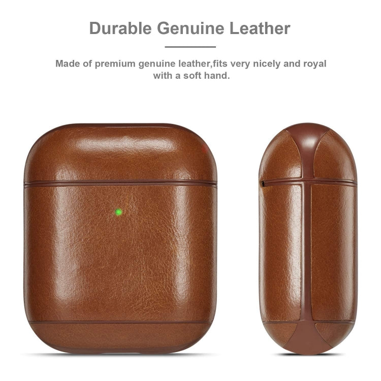 Genuine Leather Crazy Horse Texture Earphone Protective Case for Apple AirPods