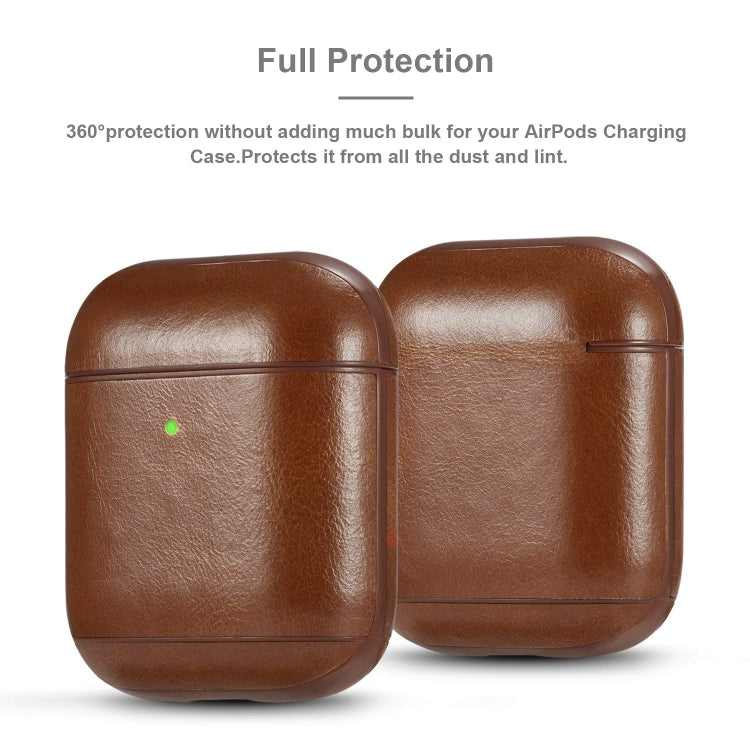 Genuine Leather Crazy Horse Texture Earphone Protective Case for Apple AirPods