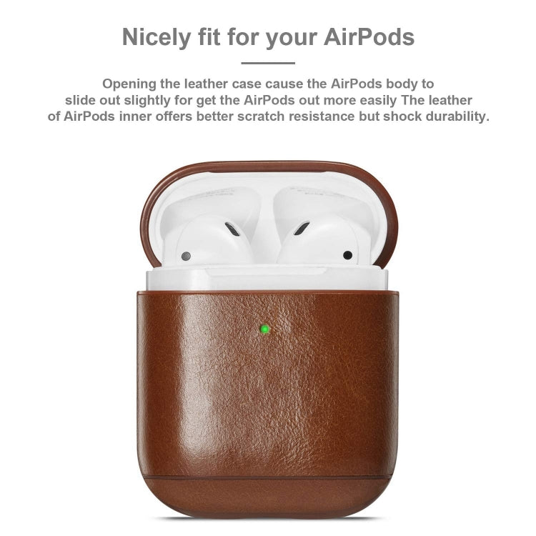 Genuine Leather Crazy Horse Texture Earphone Protective Case for Apple AirPods