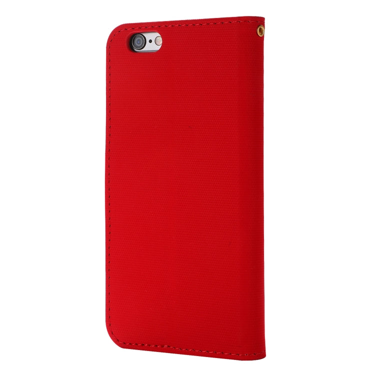 Fabric Stitching Embroidery Horizontal Flip Leather Case With Holder & Card Slots & Wallet for iPhone 6