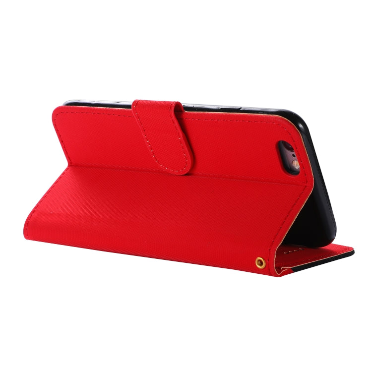 Fabric Stitching Embroidery Horizontal Flip Leather Case With Holder & Card Slots & Wallet for iPhone 6
