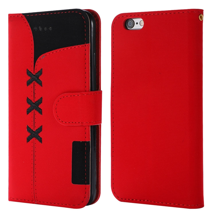 Fabric Stitching Embroidery Horizontal Flip Leather Case With Holder & Card Slots & Wallet for iPhone 6