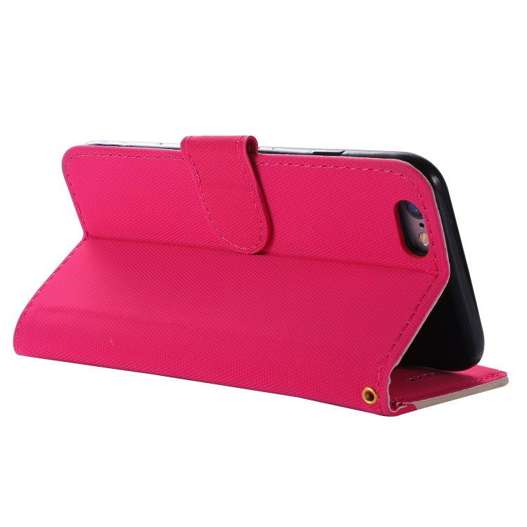 Fabric Stitching Embroidery Horizontal Flip Leather Case With Holder & Card Slots & Wallet for iPhone 6