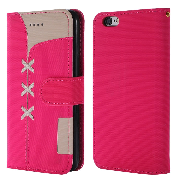Fabric Stitching Embroidery Horizontal Flip Leather Case With Holder & Card Slots & Wallet for iPhone 6