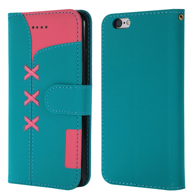 Fabric Stitching Embroidery Horizontal Flip Leather Case With Holder & Card Slots & Wallet for iPhone 6