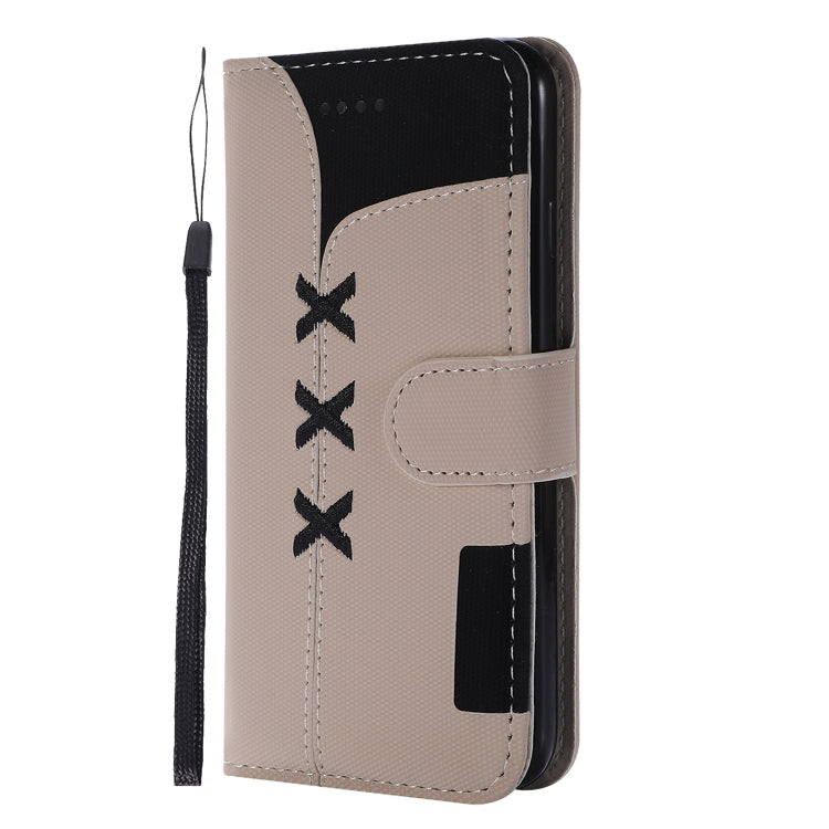 Fabric Stitching Embroidery Horizontal Flip Leather Case With Holder & Card Slots & Wallet for iPhone 6