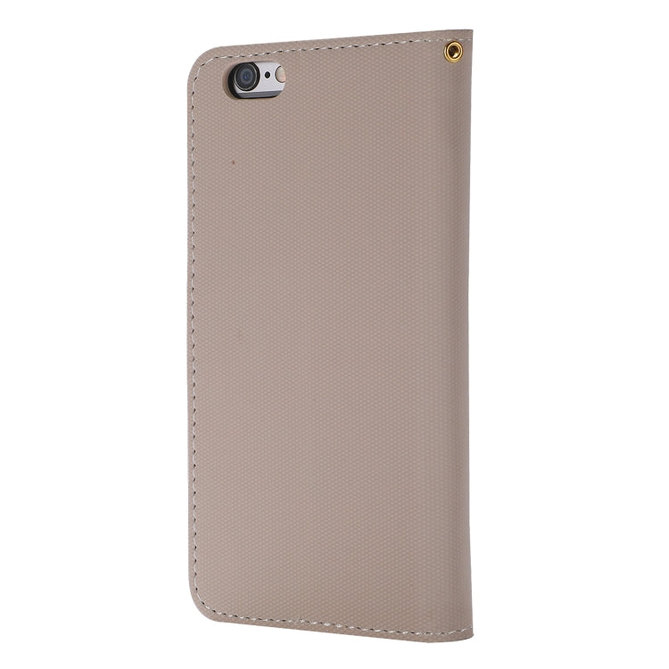 Fabric Stitching Embroidery Horizontal Flip Leather Case With Holder & Card Slots & Wallet for iPhone 6