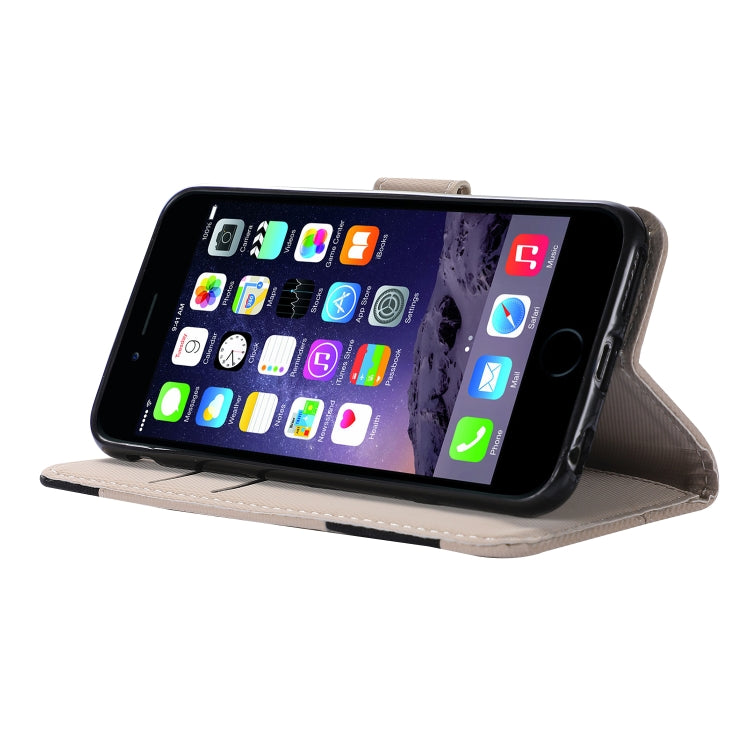 Fabric Stitching Embroidery Horizontal Flip Leather Case With Holder & Card Slots & Wallet for iPhone 6