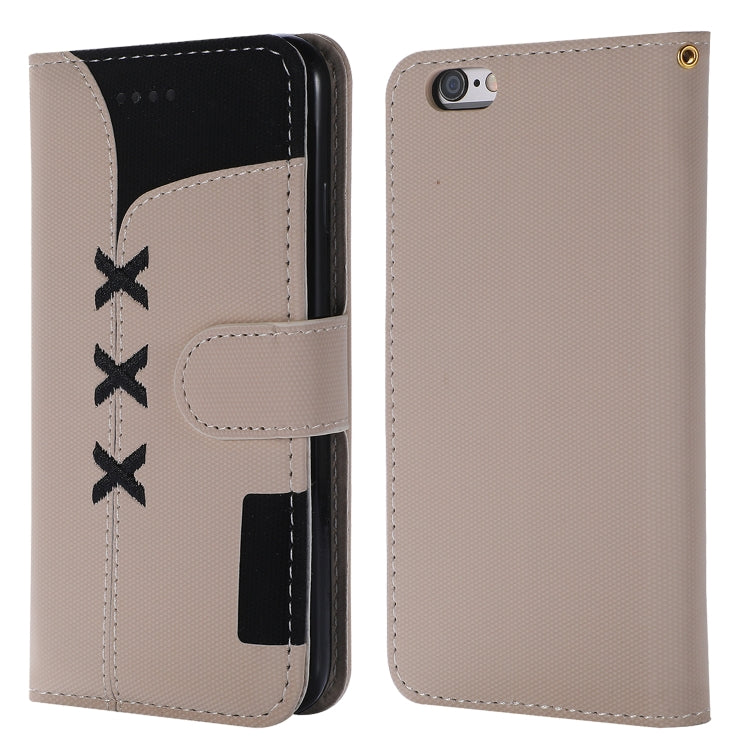 Fabric Stitching Embroidery Horizontal Flip Leather Case With Holder & Card Slots & Wallet for iPhone 6