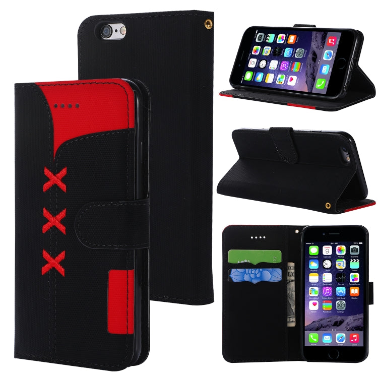 Fabric Stitching Embroidery Horizontal Flip Leather Case With Holder & Card Slots & Wallet for iPhone 6