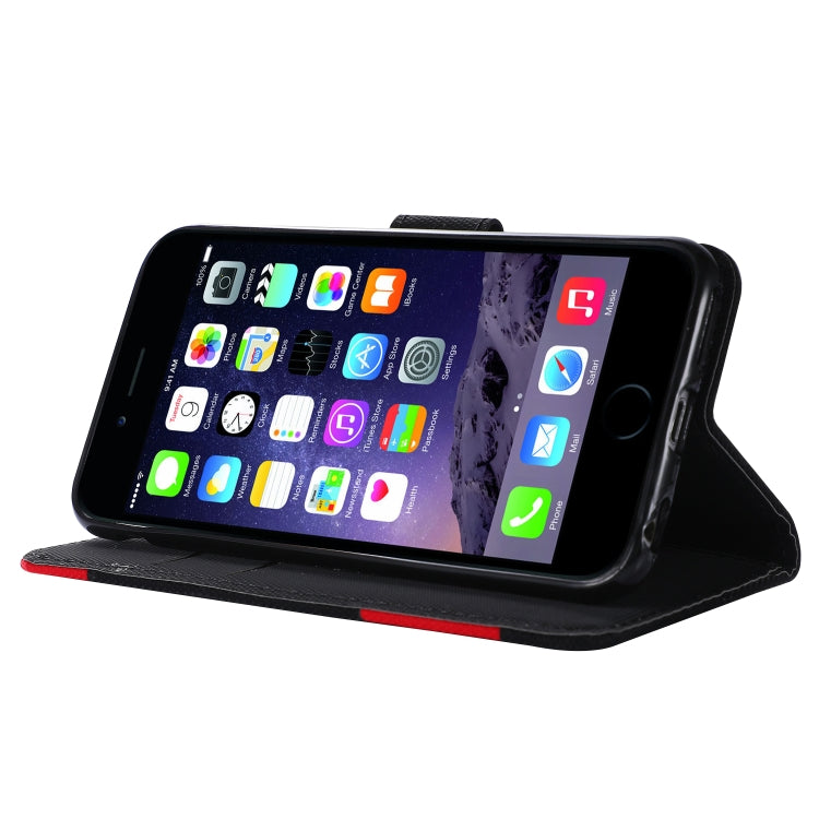 Fabric Stitching Embroidery Horizontal Flip Leather Case With Holder & Card Slots & Wallet for iPhone 6