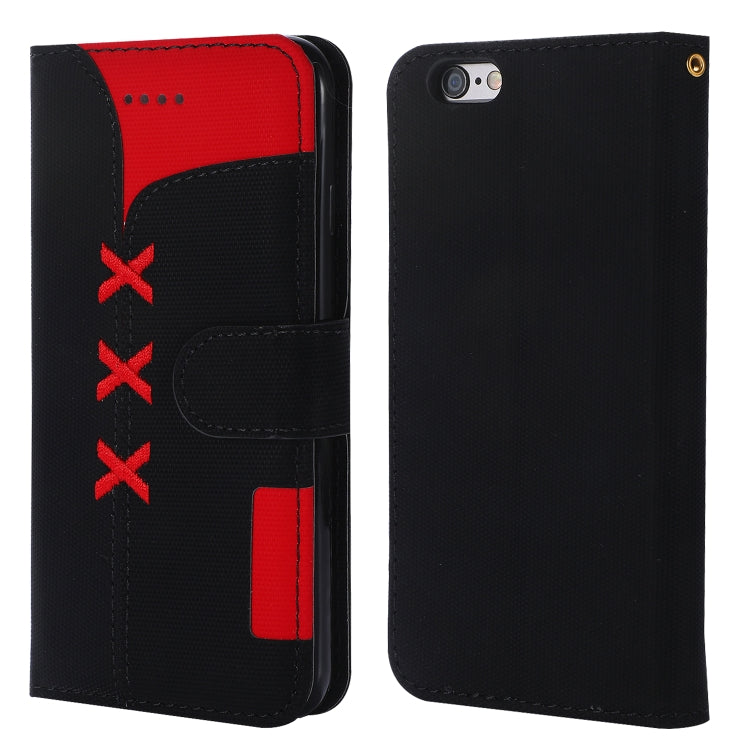 Fabric Stitching Embroidery Horizontal Flip Leather Case With Holder & Card Slots & Wallet for iPhone 6