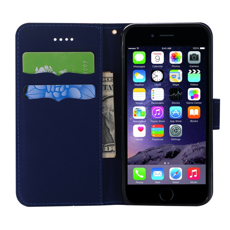 Fabric Stitching Embroidery Horizontal Flip Leather Case With Holder & Card Slots & Wallet for iPhone 6
