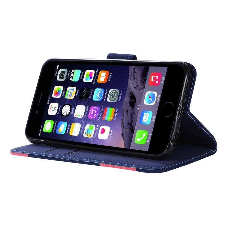 Fabric Stitching Embroidery Horizontal Flip Leather Case With Holder & Card Slots & Wallet for iPhone 6